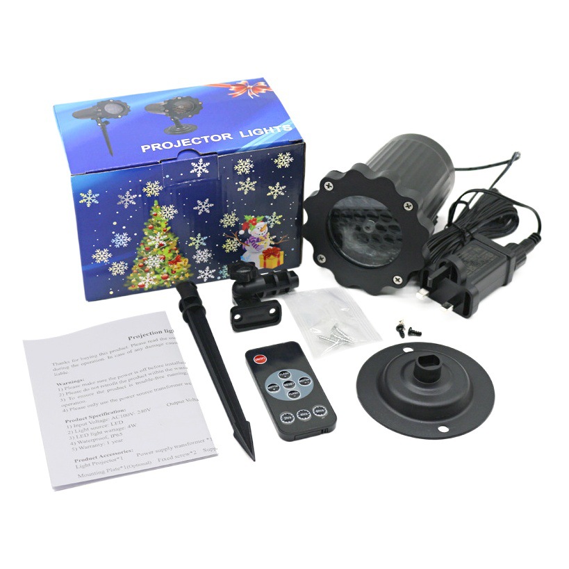 Snowflake lamp cross-border remote control Europe and the United States outdoor lawn garden Christmas decoration projection pattern blizzard lamp