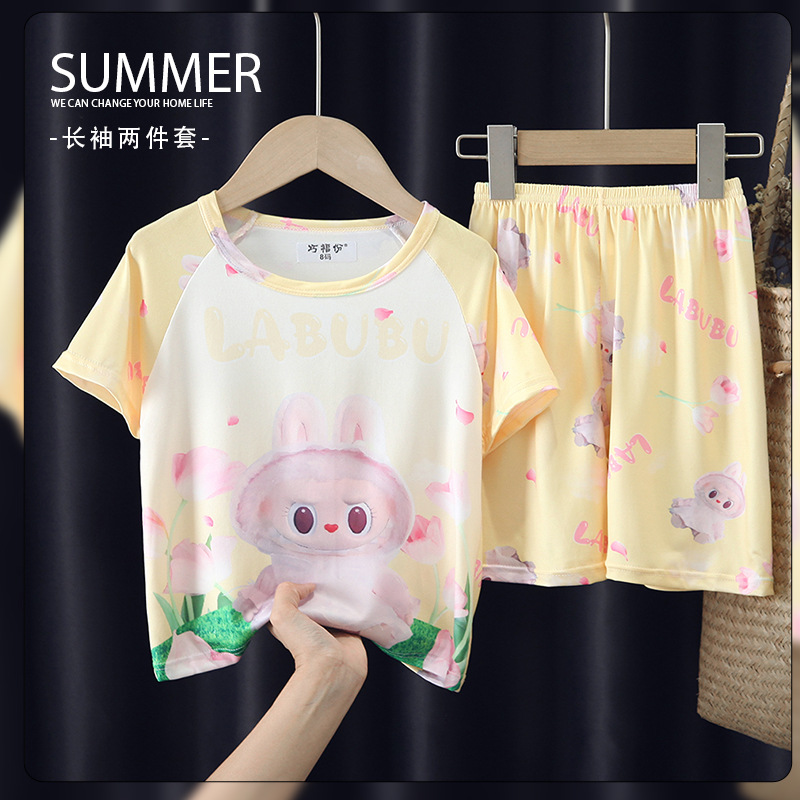 Picture of Wholesale Summer Children's Pajamas Cartoon Girls Short-Sleeved Shorts Thin Boys Casual Middle and Large Children's Suits Home Clothes