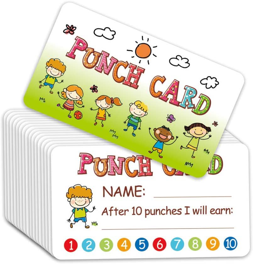 Cross-border wholesale 5*9cm cartoon reward card student punch card for business classroom student teacher reward