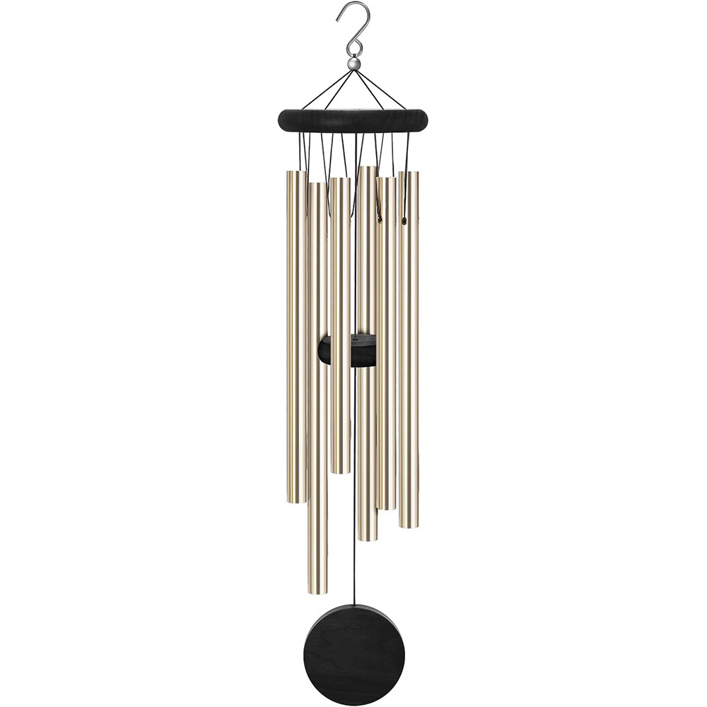 Cross-border hot-selling wooden wind chimes with 6 aluminum tubes home craft wooden wind chimes courtyard decoration craft gifts wholesale