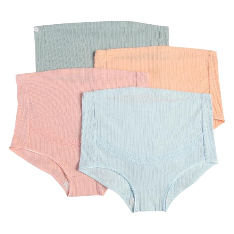 Lace Pregnant Women's Underwear Large Size Breathable High Waist Abdominal Adjustable Pregnant Rib Briefs Manufacturers Combed Cotton