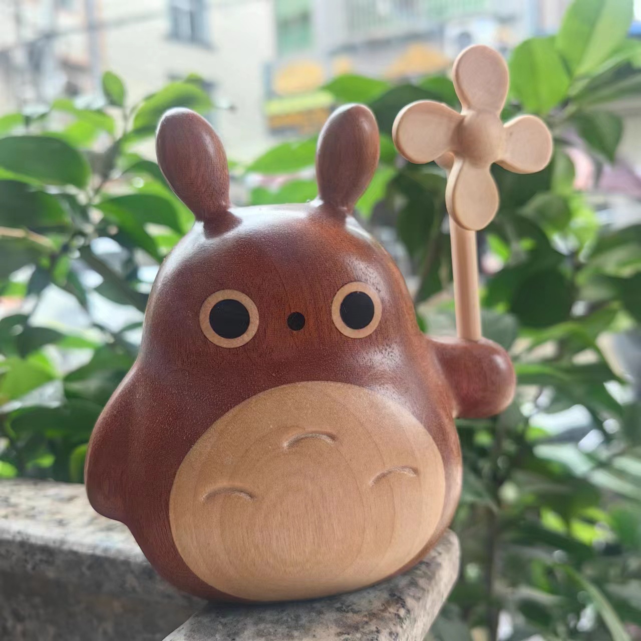 Picture of Wooden Fish Decompression Solid Wood Work Crazy Desktop Small Ornaments Sakaban turtle Emotional Stability Office Toy
