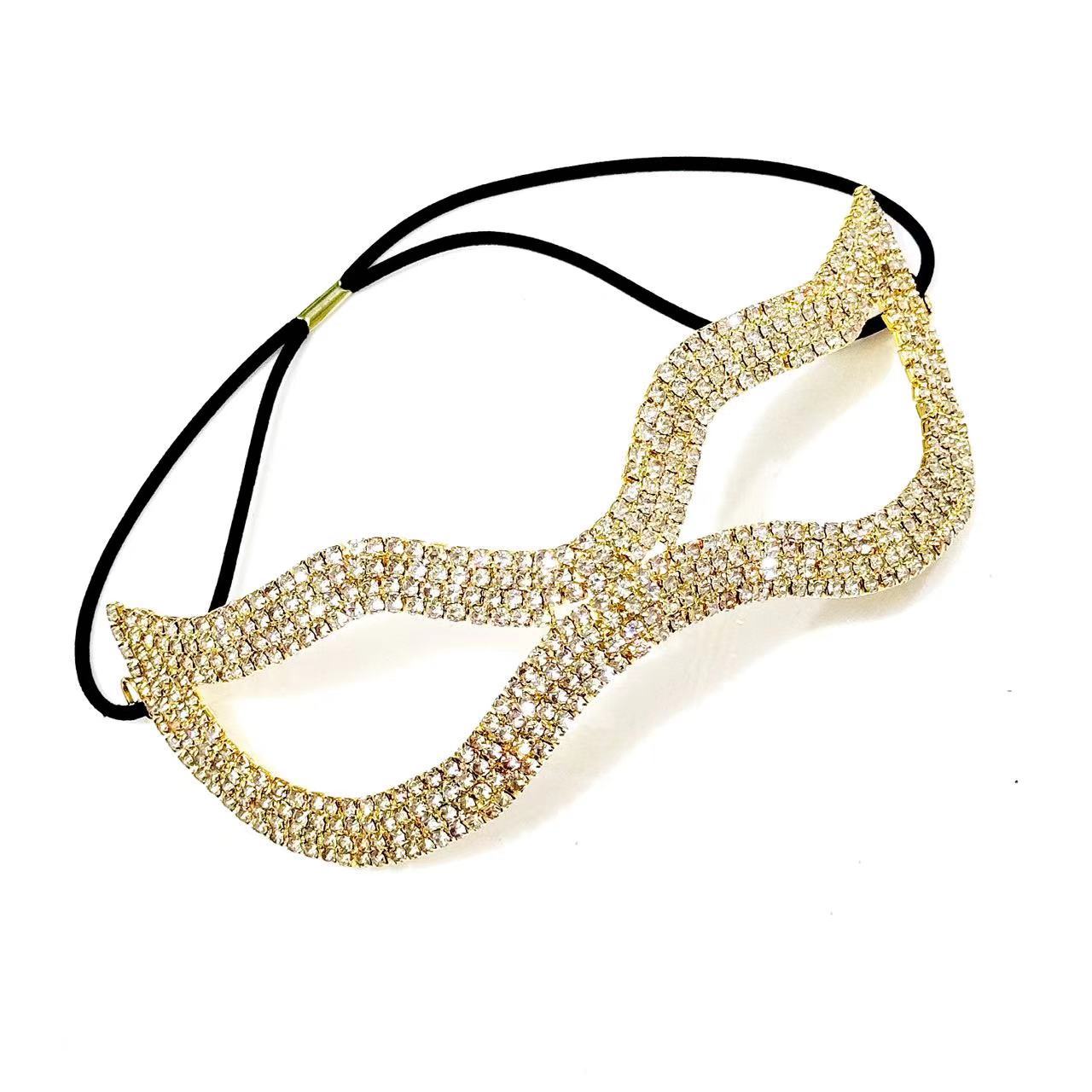 Picture of Cross-border Masquerade Rhinestone Mask European and American Fashion Personality Simple Mask Women Halloween All-match Face Decorations