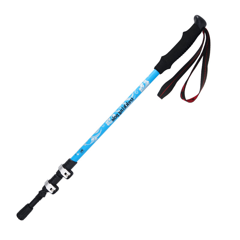 Picture of Outdoor Outer Lock Climbing Stick 7075 Aluminum Alloy Walking Battle Ultra Light Portable Telescopic Hiking Stick Mountain Climbing Crutch Stick