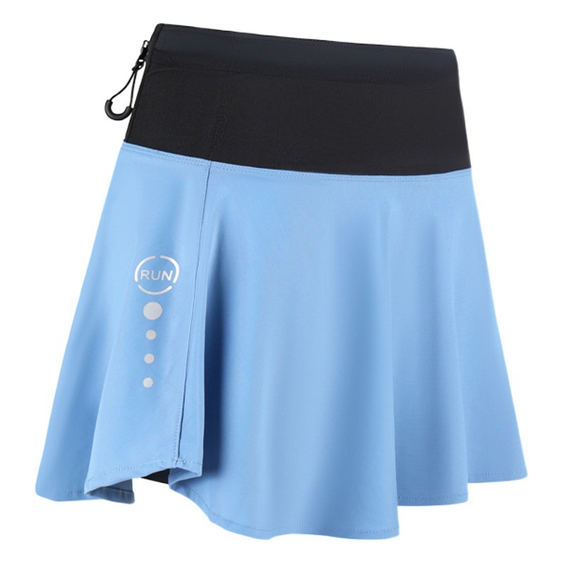 Waterproof Pocket for Mobile Phone Sports Skirt Women's Anti-Light High Waist Quick-Dry Marathon Running Skirt Wrap-Around Net Pocket