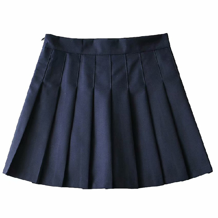 Picture of Four Seasons Short Skirt Women's Pleated Skirt JK Uniform Skirt Fashion Skirt (Long Safety Pants Zipper Button)