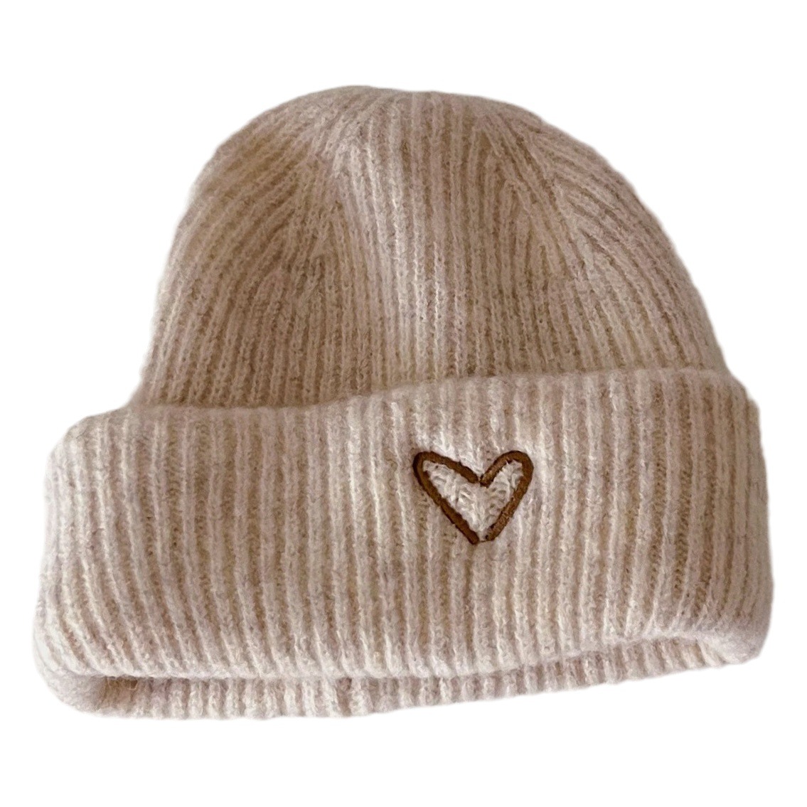 Qiunan Korean Children's Hats Autumn and Winter 2025 New Dopamine Ins Heart-Shaped Warm Baby Knit Hats Wholesale
