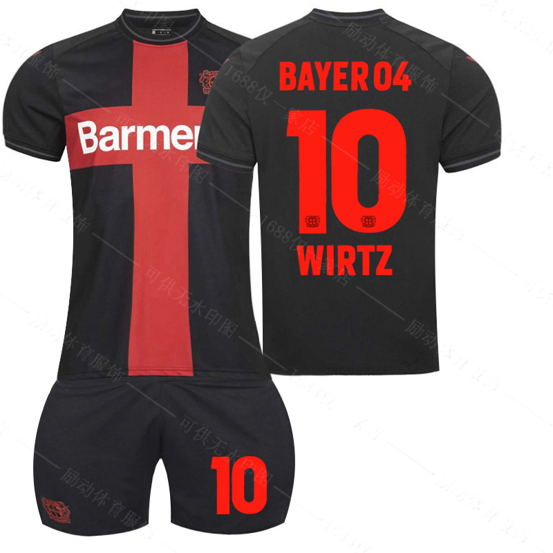 Picture of 2324 Bundesliga Bayer Leverkusen Home Football Uniform No.10 Wertz 30 Flinpeng 34 Zaka Champion Uniform Jersey