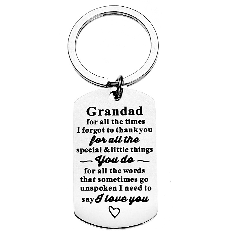 Amazon stainless steel keychain Grandad grandpa birthday gift Thanksgiving gift pendant