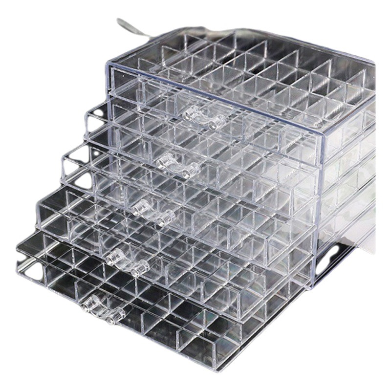 One PieceTransparent Jewelry Storage Box Ins-style Large Capacity Household Fit Box Earrings Necklace Dust-proof Drawer