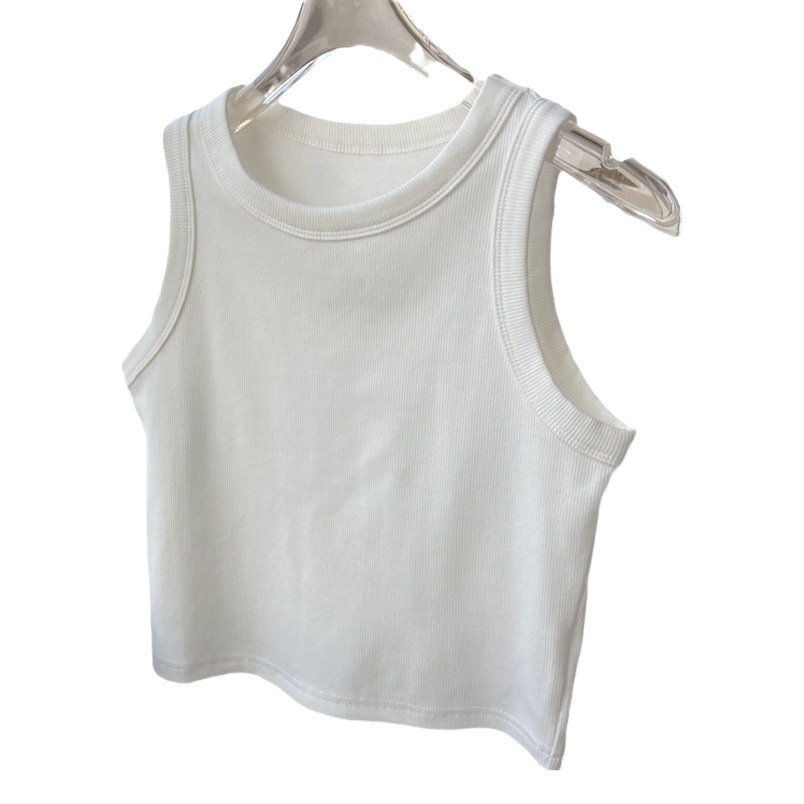 Threaded Camisole Women's 2024 New Summer Short Slim-fit All-match Outer Wear Inner Sleeveless Base Top Trendy