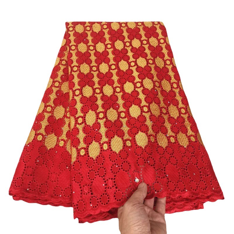 Swiss Small Flower Cotton Fabric Nigerian Snowflake Embroidered Fabric Swiss Voile Lace Fabric