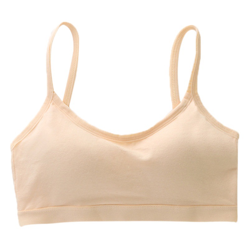 Popular Pure Color Cotton 3D Fixed Cup Breast Pads, Sexy Tube Top Straps for Girls, Large U Vest Bra and Intimates