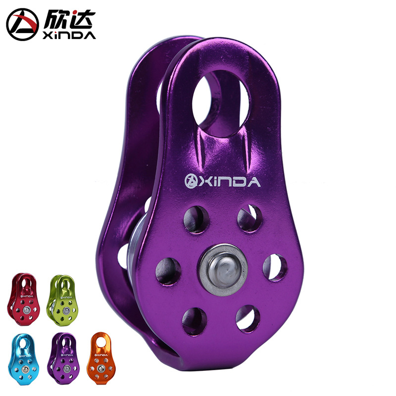 Picture of Xinda Fixed Mountaineering Single Pulley Transport Hoisting Pulley Outdoor Transverse Pulley Aluminum Alloy Orbiter