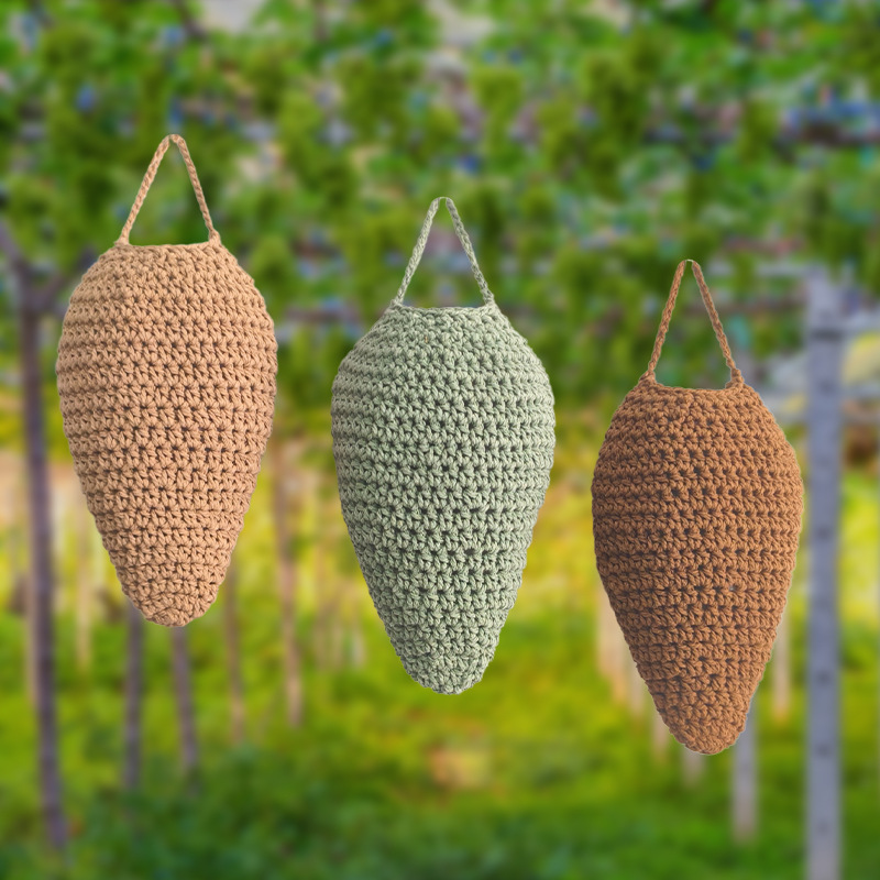 Picture of Bohemian hanging basket net pocket Nordic hand-woven cotton rope wall-mounted net pocket crochet storage hanging bag strawberry pocket
