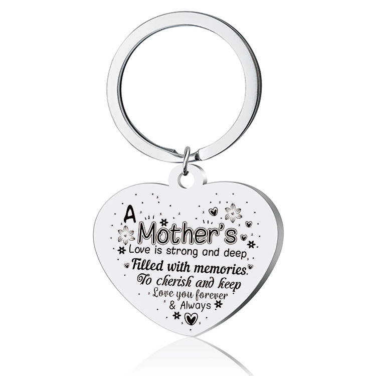 Picture of 2025 Cross-Border Keychain Large Heart Shaped Stainless Steel Pendant Necklace Mother's Day Gift Engravable Gift Wholesale