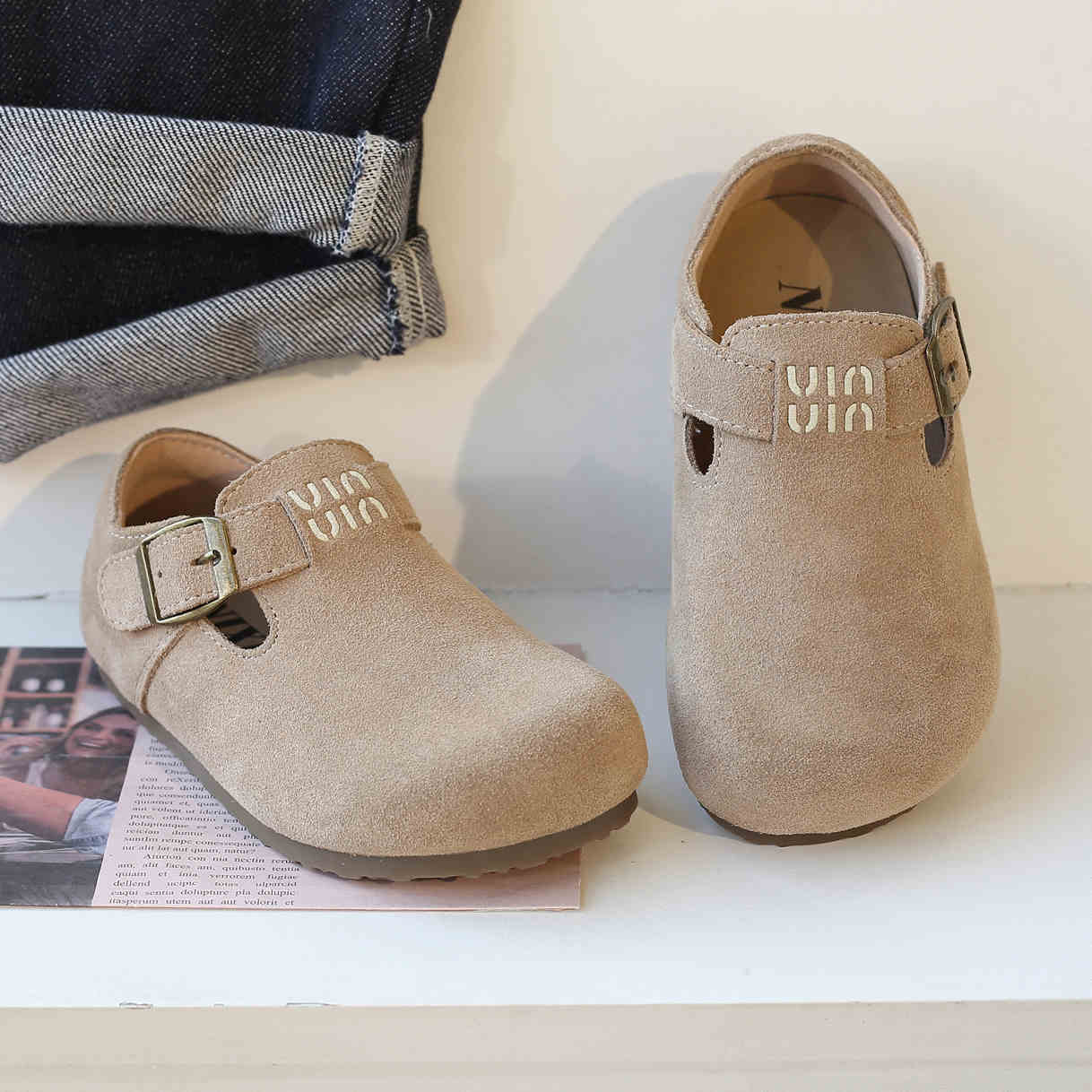 Girls Leather Shoes 2025 Spring New Children's Bircan Shoes Baby Stylish Fashionable Shoes Soft Sole Non-Slip Shoes for Little Girls