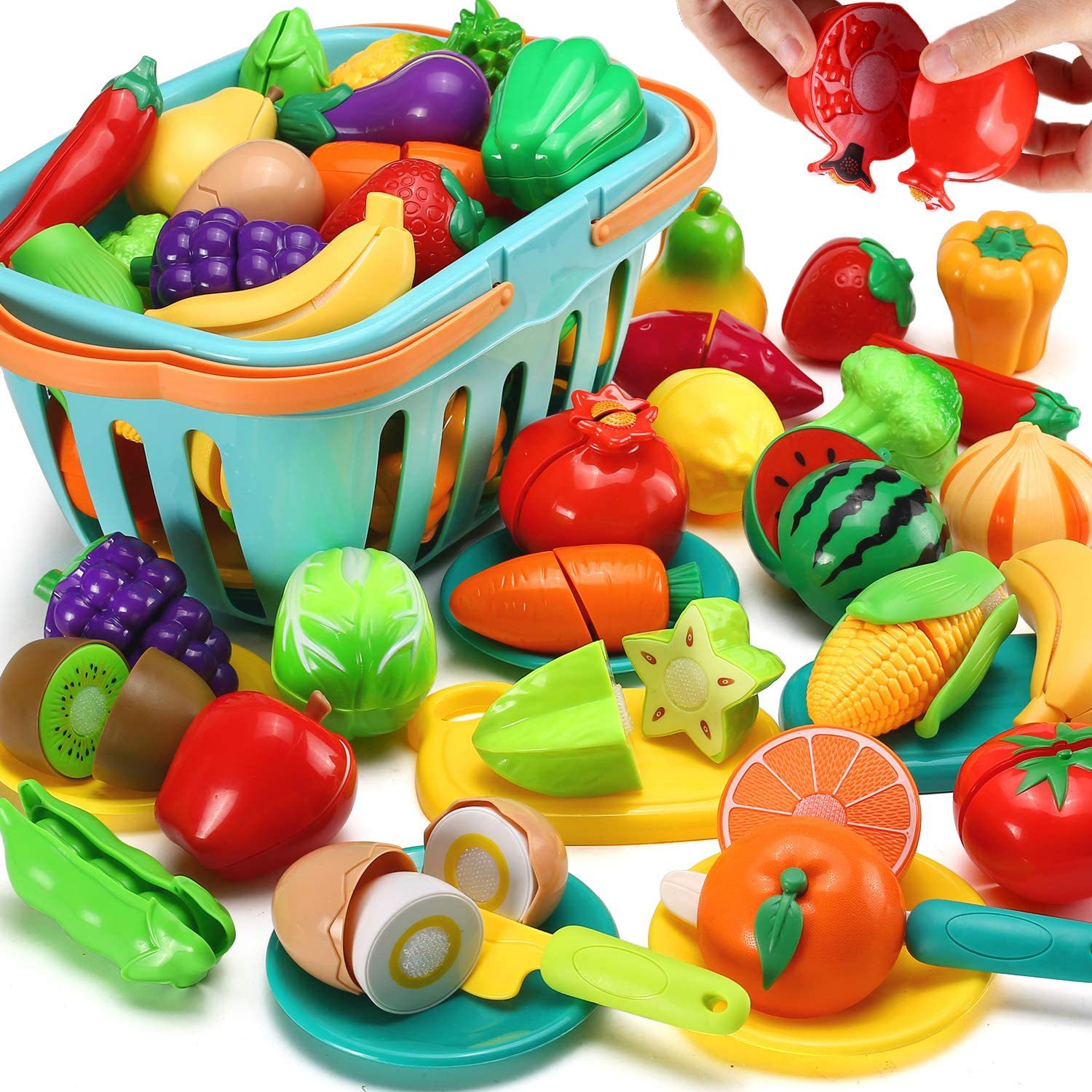Picture of Gongzi Cross-border Children's Fruit-cutting Toys Baby Vegetable-cutting Joy Boys and Girls Play Kitchen Fruit and Vegetable suit