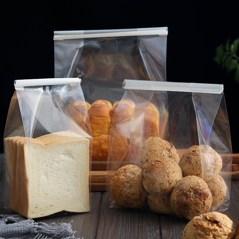 Transparent toast bread packaging bag slice toast bag ice bread bag sweet potato horn bag iron wire self-sealing bag