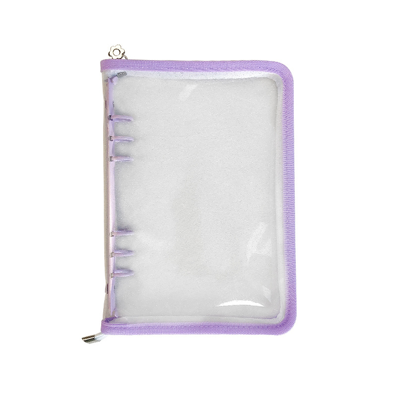 Picture of Spot Cute Popular Storage Bag Six-Hole Loose-Leaf Book Ins Style Star Chasing A5A6 Transparent Zipper Notebook Shell