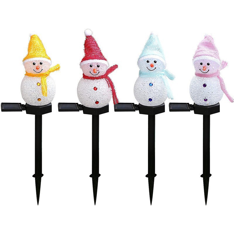 Christmas string solar lights, ground inserts, small snowman LED courtyard atmosphere decorative lights, Christmas ground inserts lawn lights