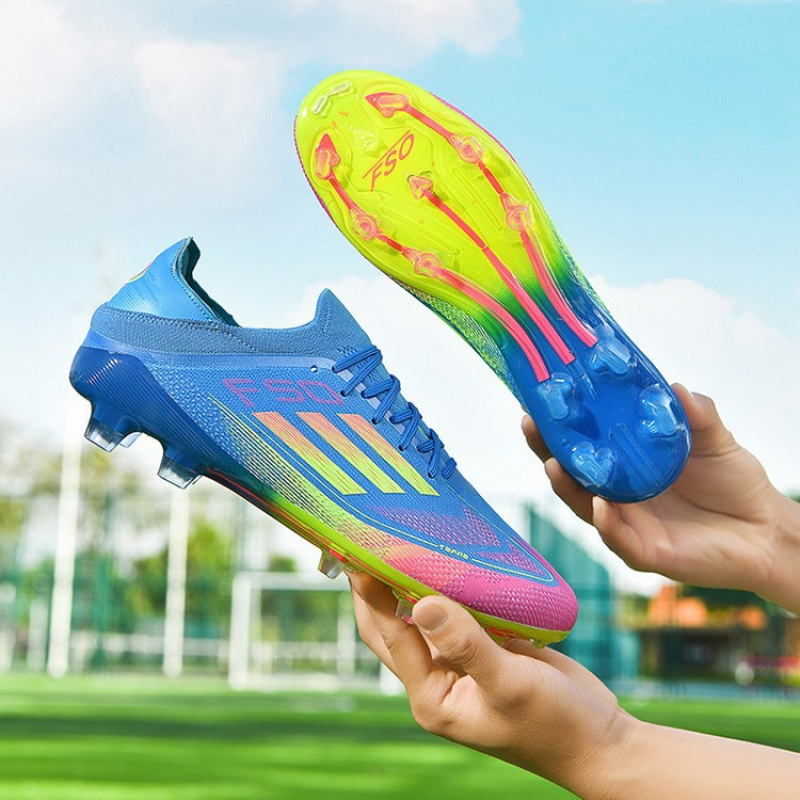 2025 Cross-Border Large Size F50 Football Shoes for Men and Women Low-Cut Messi Ronaldo Long Spike World Cup Student Training Sneakers
