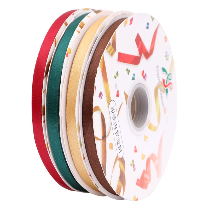 In Stock 1cm Polyester Ribbon Pure Color Polyester Ribbon Flower Packaging Ribbon Gift Souvenir Strap Wholesale
