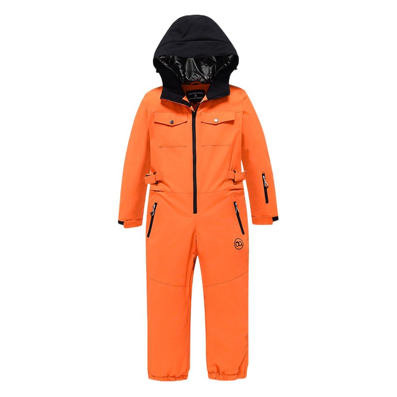 Children's Ski Suit for Boys and Girls Winter Outdoor Waterproof Warm Thickened Snowboard Double-Board Children's One-Body Ski Suit