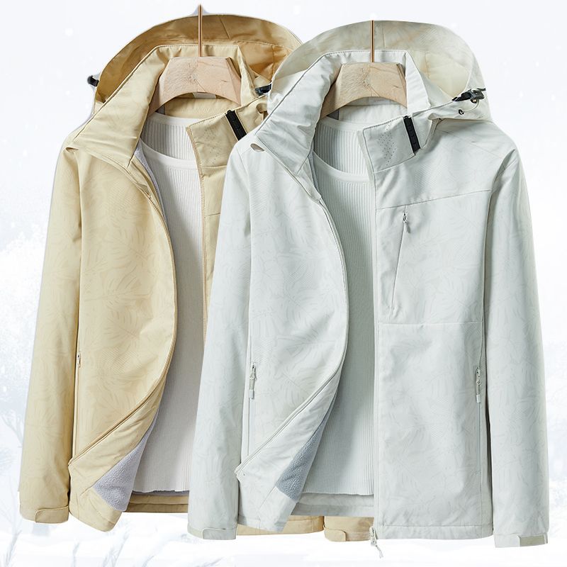 Picture of 2023 Fleece-Lined Cotton Jacket Couple's Style Windproof Waterproof Single-Layer Jacket, Cold-Resistant, Fleece-Lined and Thickened