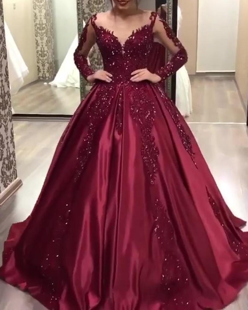 Picture of 2020 New European and American Foreign Trade Women's Independent Station Bronzing Large Sexy Long Dress Trailing Banquet Evening Dress
