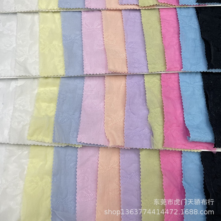 Spot supply knitted new seersucker jacquard bow seersucker jacquard fabric fashion women's jacquard fabric
