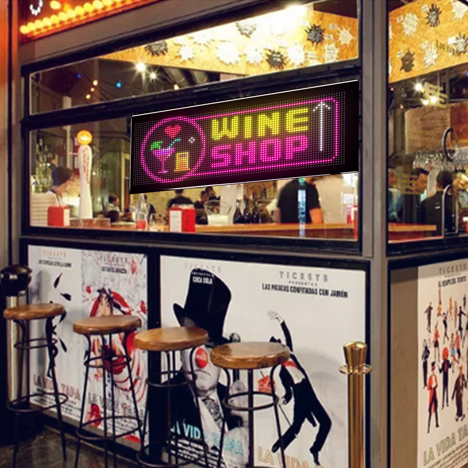 Picture of Led Advertising Screen Full-Color Display Ultra-Thin Flexible Screen Store Sign Scrolling Text Double Row No Installation Required High Brightness