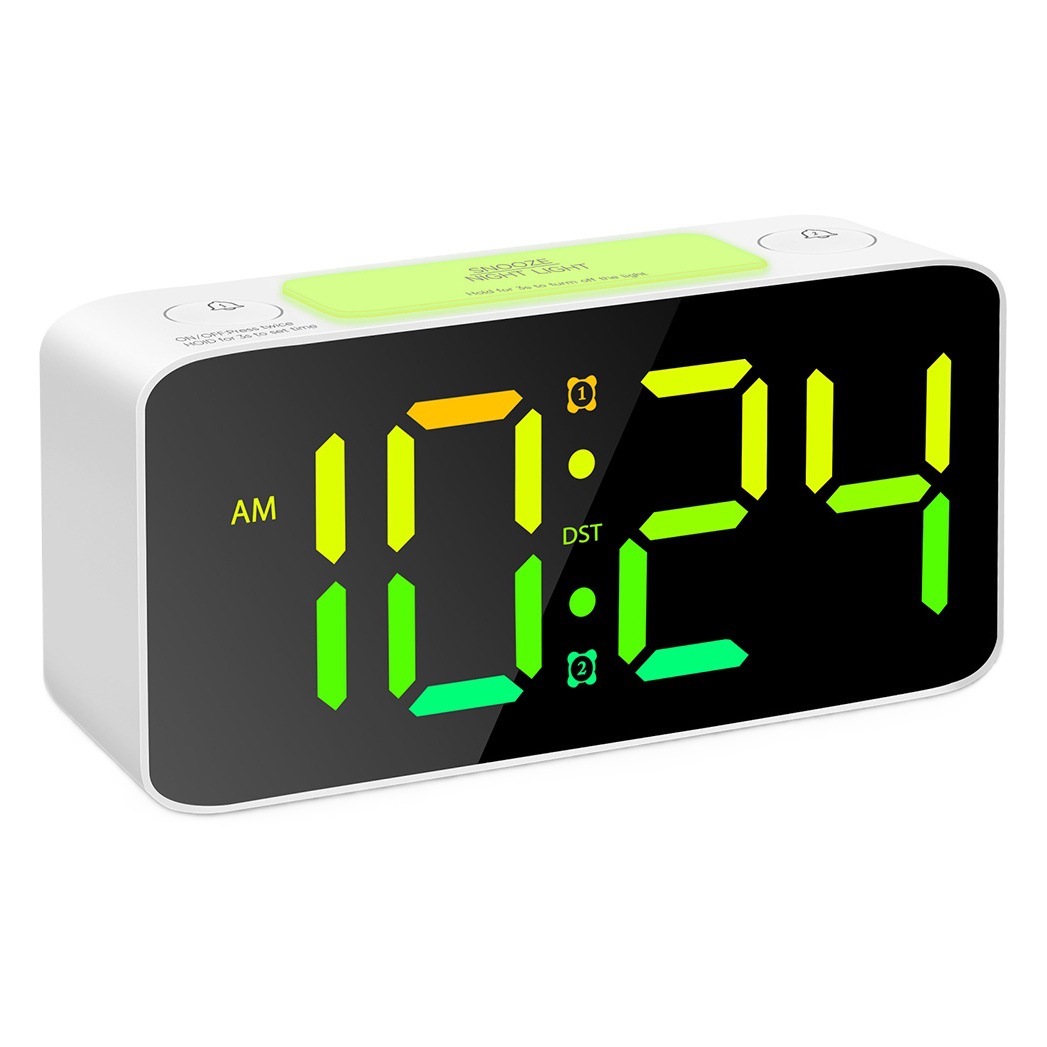 Picture of 2020 RGB Large Character Large Screen Large Tone Electronic Clock Student Alarm Clock Hot Products Amazon Hot Selling Factory Straight