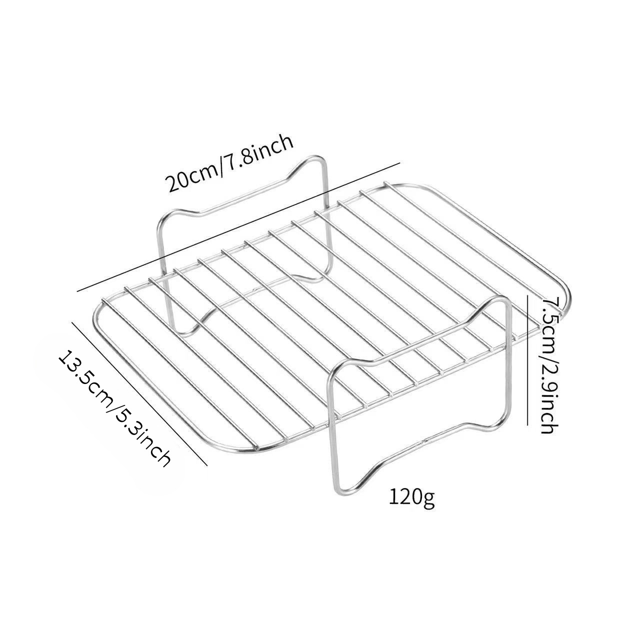 Picture of Air fryer barbecue rack 304 stainless steel vertical kebab rack dehydrating rack barbecue stand toast bread rack