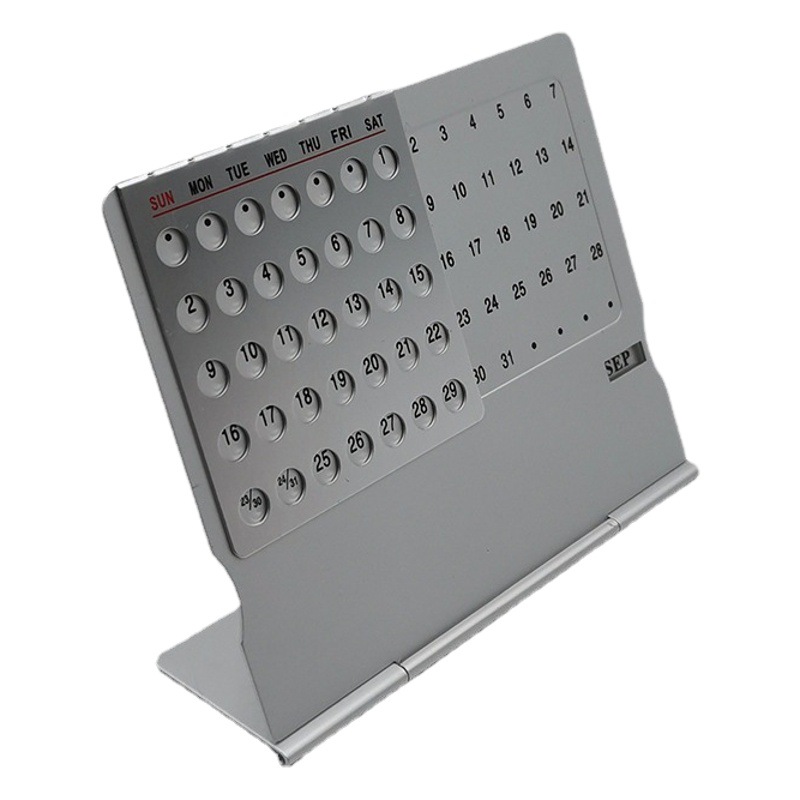 Creative ultra-thin office desktop personalized desk calendar calendar calendar metal Chinese and English calendar engraved advertising