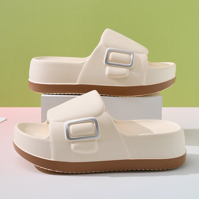 Sandals Non-slip Breathable Thick Bottom Elevated Eva Shit-like Summer One-word Slippers for Women