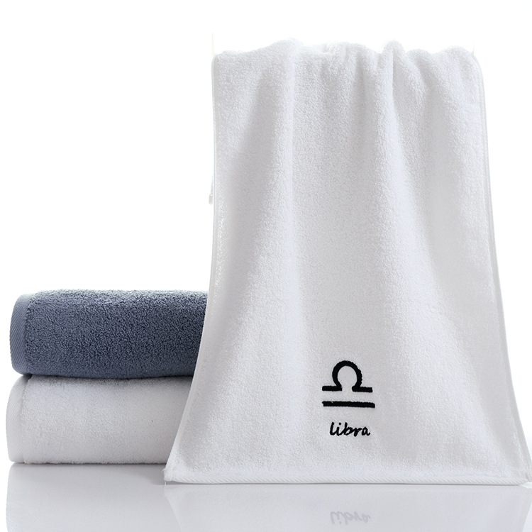 Picture of Pure Cotton Towel Creative Constellation Towel Couple Gift Thickeneded Sports Face Towel Pure Cotton Towel Embroidered Logo Soft