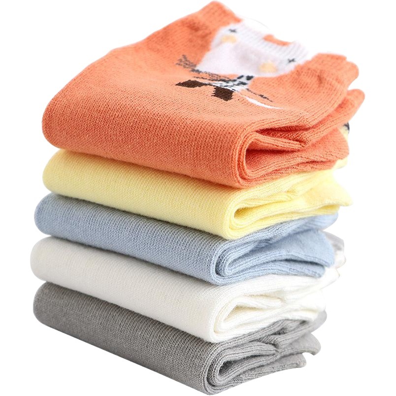 Children's five-finger socks comfortable cotton mid-calf Four Seasons cartoon baby toe socks socks 3-12 years old