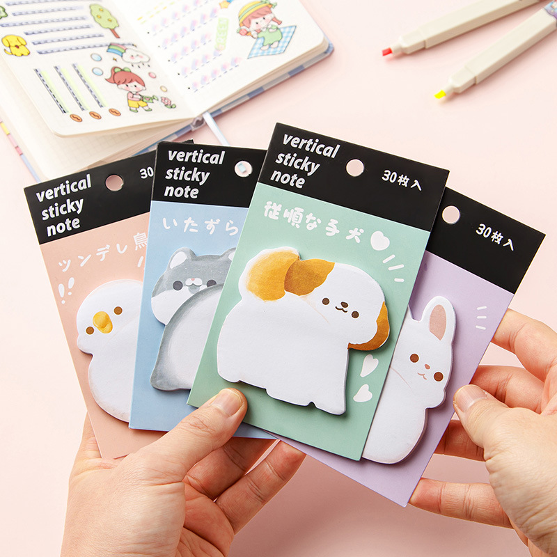 Special-shaped post-it notes wholesale ins Korean cartoon note paper creative thick note book high color value n times cute