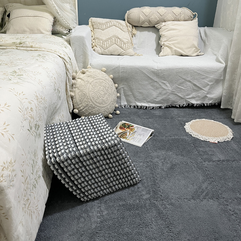 Picture of Plush room stitching carpet bedroom living room 2023 New ins style bedside blanket full floor mat cushion home