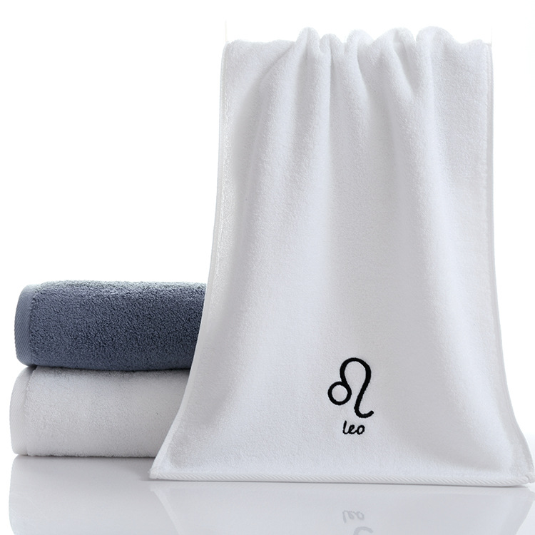 Picture of Pure Cotton Towel Creative Constellation Towel Couple Gift Thickeneded Sports Face Towel Pure Cotton Towel Embroidered Logo Soft