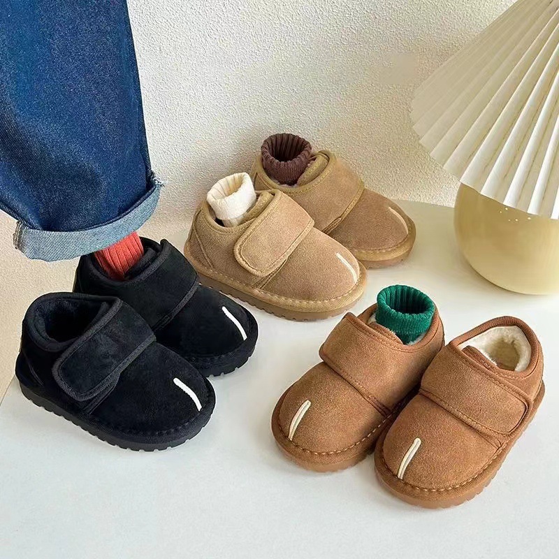 Children's Cotton Shoes 2025 Winter New Style Boys' Baby Shoes Girls' Fleece-Lined Warm Cotton Boots Kidsren's Short Snow Boots