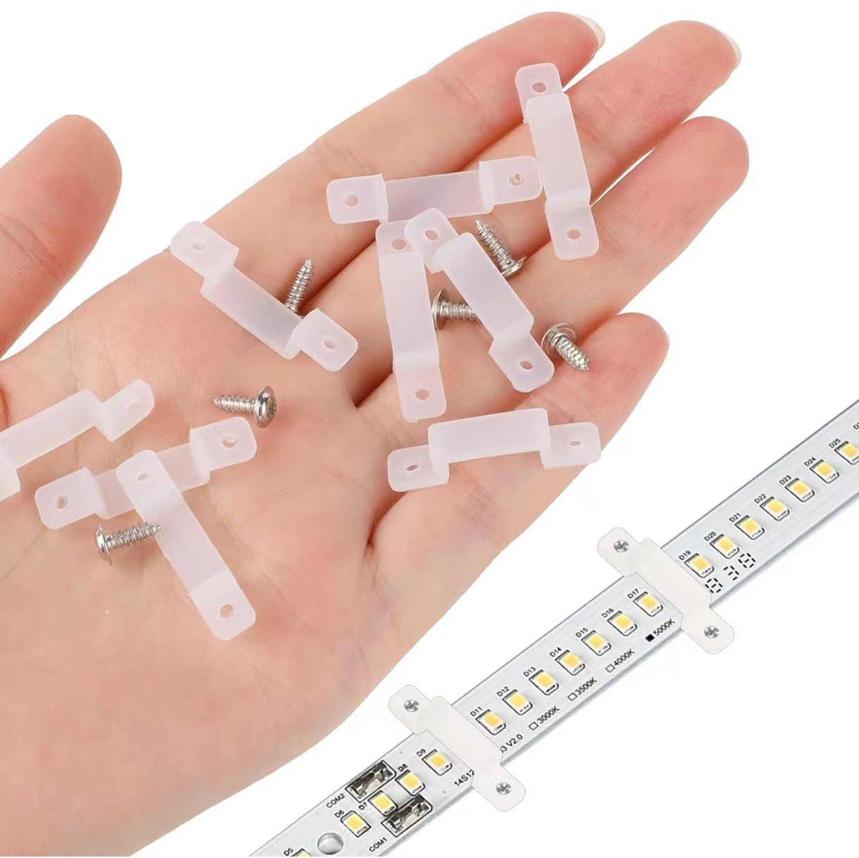 Picture of Led Bare Plate Sleeve Silicone Lamp with Fixed Clip 8Mm10Mm 12mm Transparent Rubber Buckle