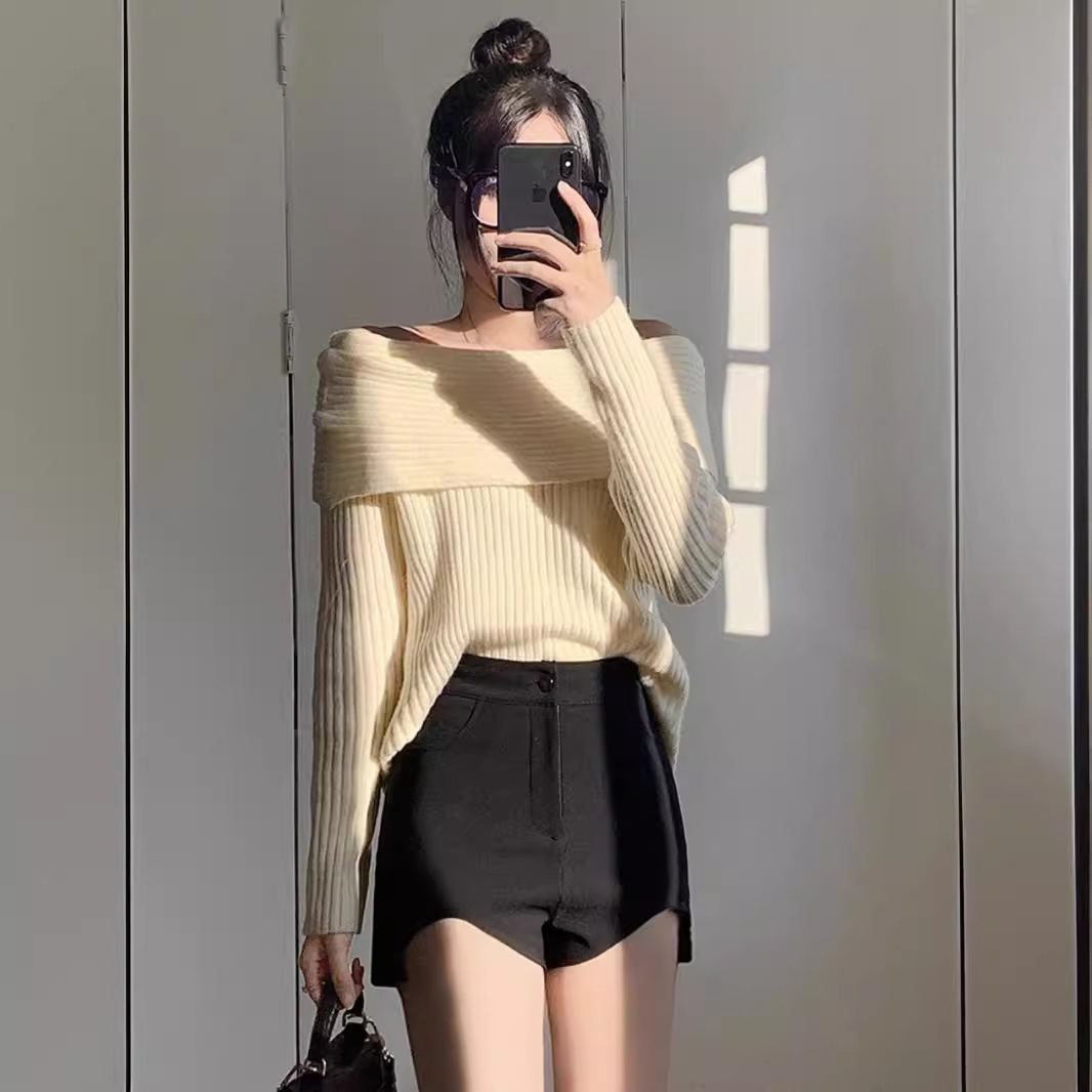 Wide Leg New Fashionable High Waist Slimming 2023 Shorts Women's Casual Pants Outer Wear Summer Internet Popular Black Middle East