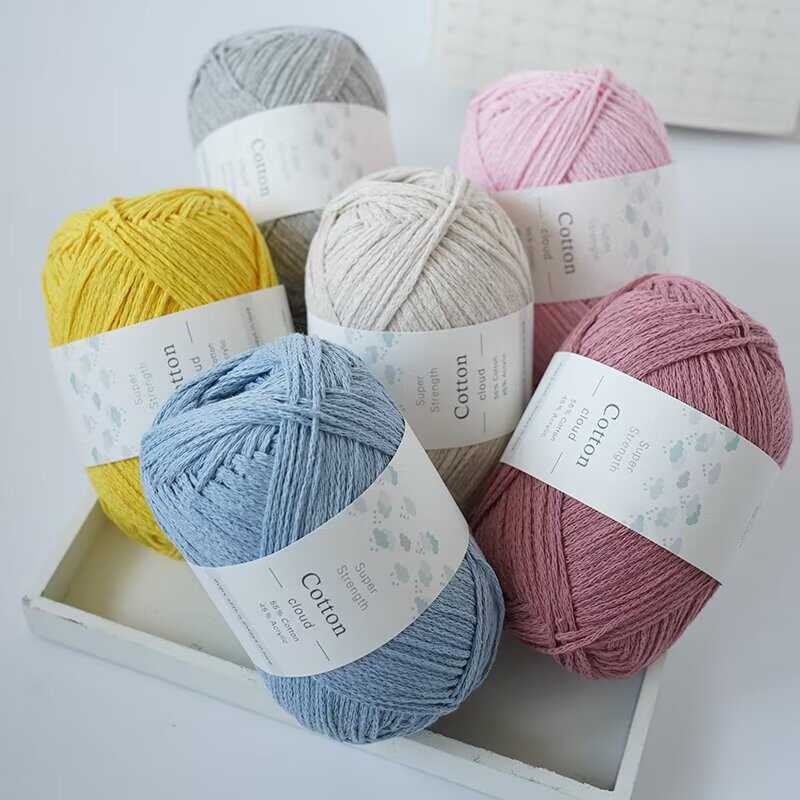 1mm round strand hollow cotton yarn cotton genuine cotton hand-woven thread cotton diy crocheted bag crochet wool