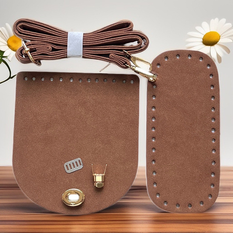 Picture of New Hand-Woven Bag Bottom Cover Long Shoulder Strap Accessories DIY Pin Hook Rattan Homemade Woven Bucket Bag