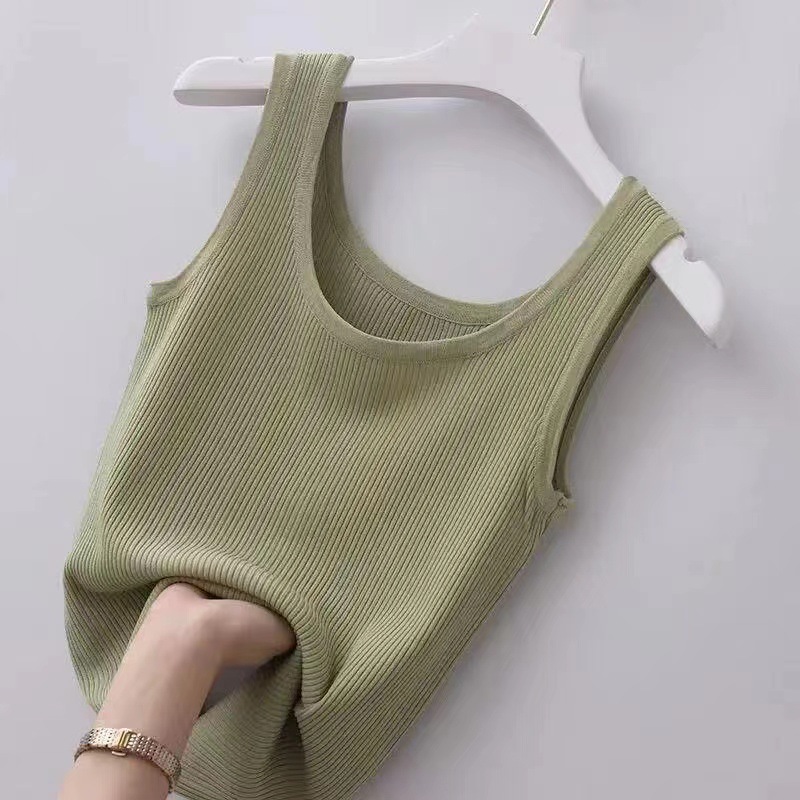 Downstream New Summer Outfit Women's Base Anti-running Sleeveless Top Women's All-match Threaded Camisole Vest