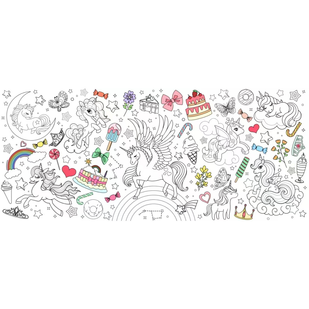Picture of Paper Tablecloth Children's Coloring Graffiti Tablecloth Children's Painting Coloring Birthday Party Disposable Tablecloth Paper Tablecloth