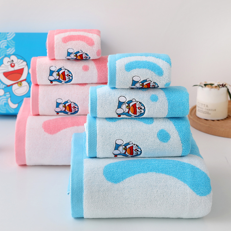 Picture of Doraemon Pure Cotton Towel Bath Towel Soft Absorbent Thickeneded 100 Cotton Towel Type a Maternal and Infant Grade Bath Towel Pure Cotton