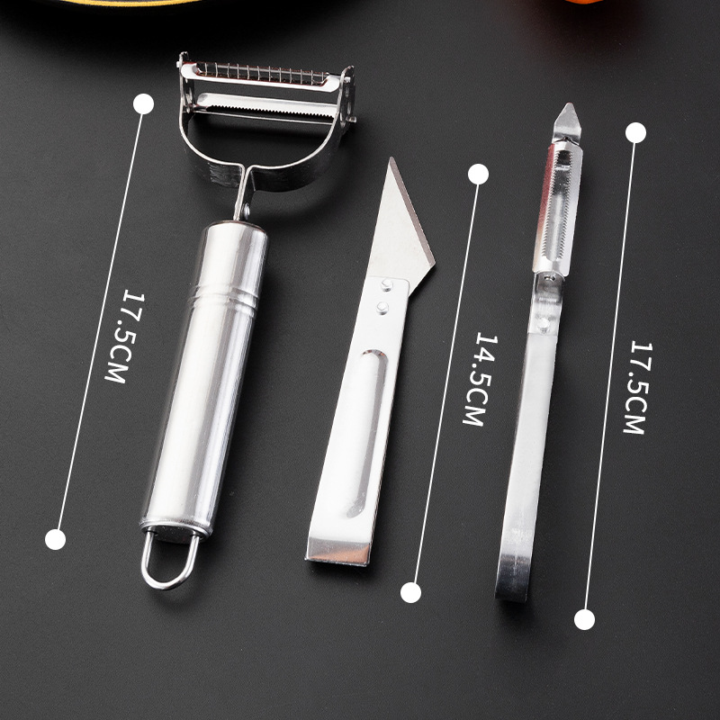 Picture of Stainless Steel Peeler Three-Piece Set Household Three-in-One Planer Multifunctional Scraper Kitchen Three-Piece Set Grater